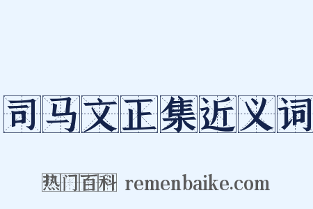 司马文正集近义词是什么意思的图片